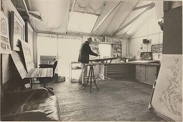 Phil Painting on Table