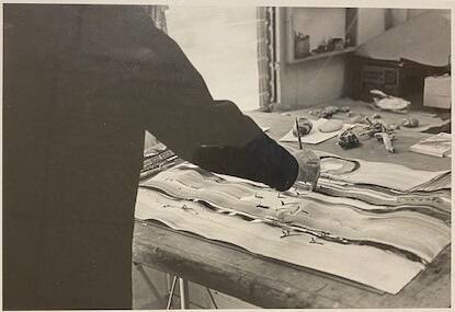 Phil Dike Working on a Coastal Scene